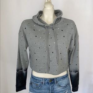 *CUSTOM DYED & EMBELLISHED CROPPED HOODIE